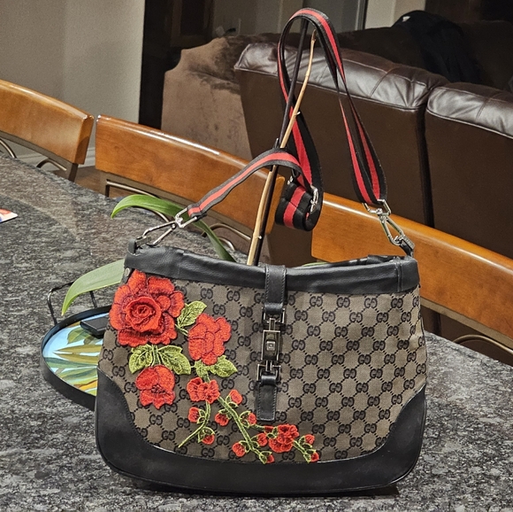 Gucci Other - Gucci Jackie 1961 Signature Monogram Shoulder/Crossbody Totebag w/Patches Added